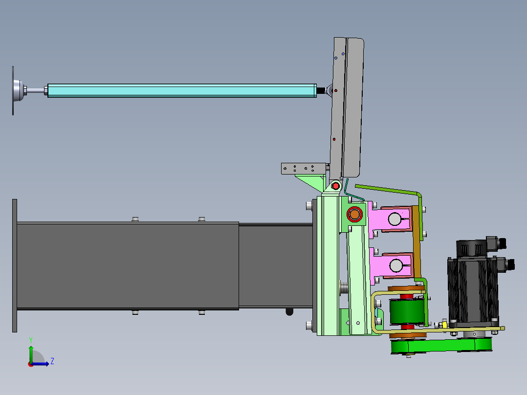 棒料自动送料机模型图左视图