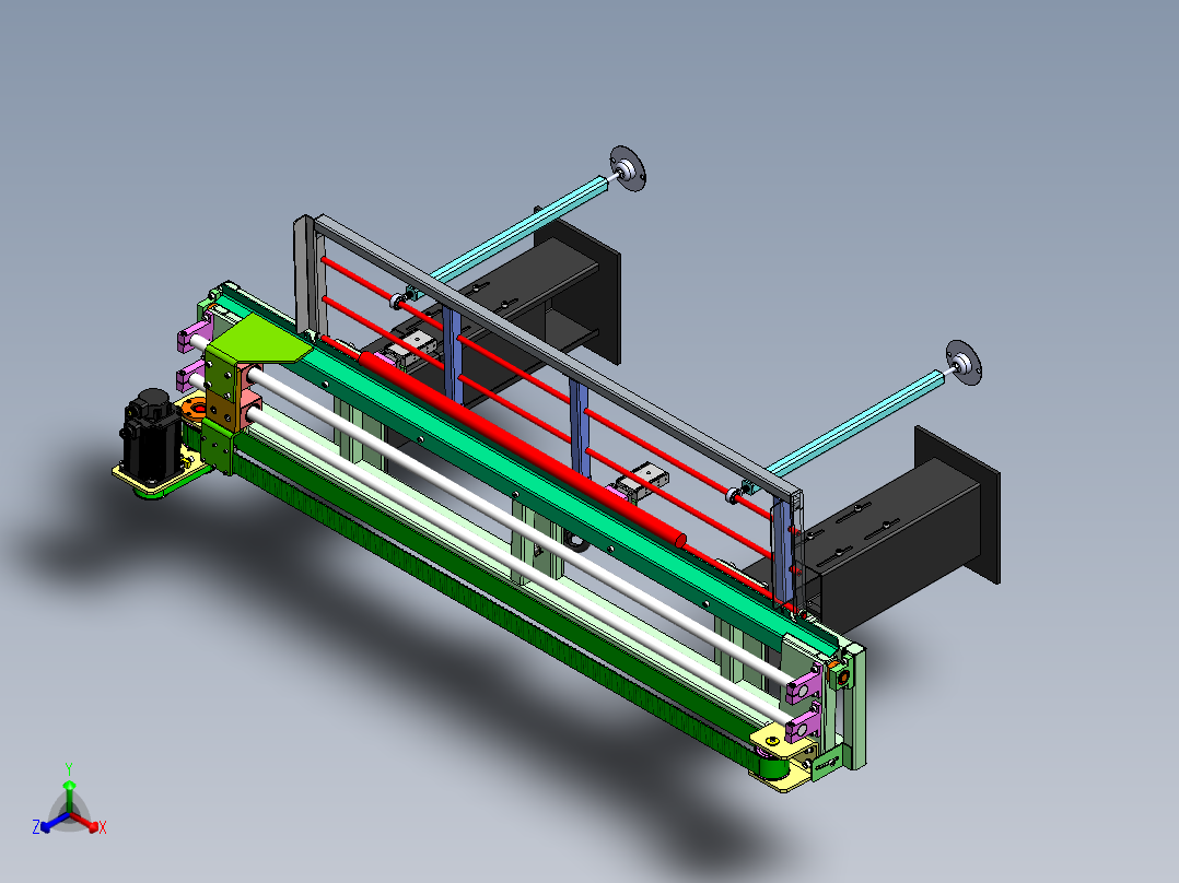 棒料自动送料机模型图正等轴测图