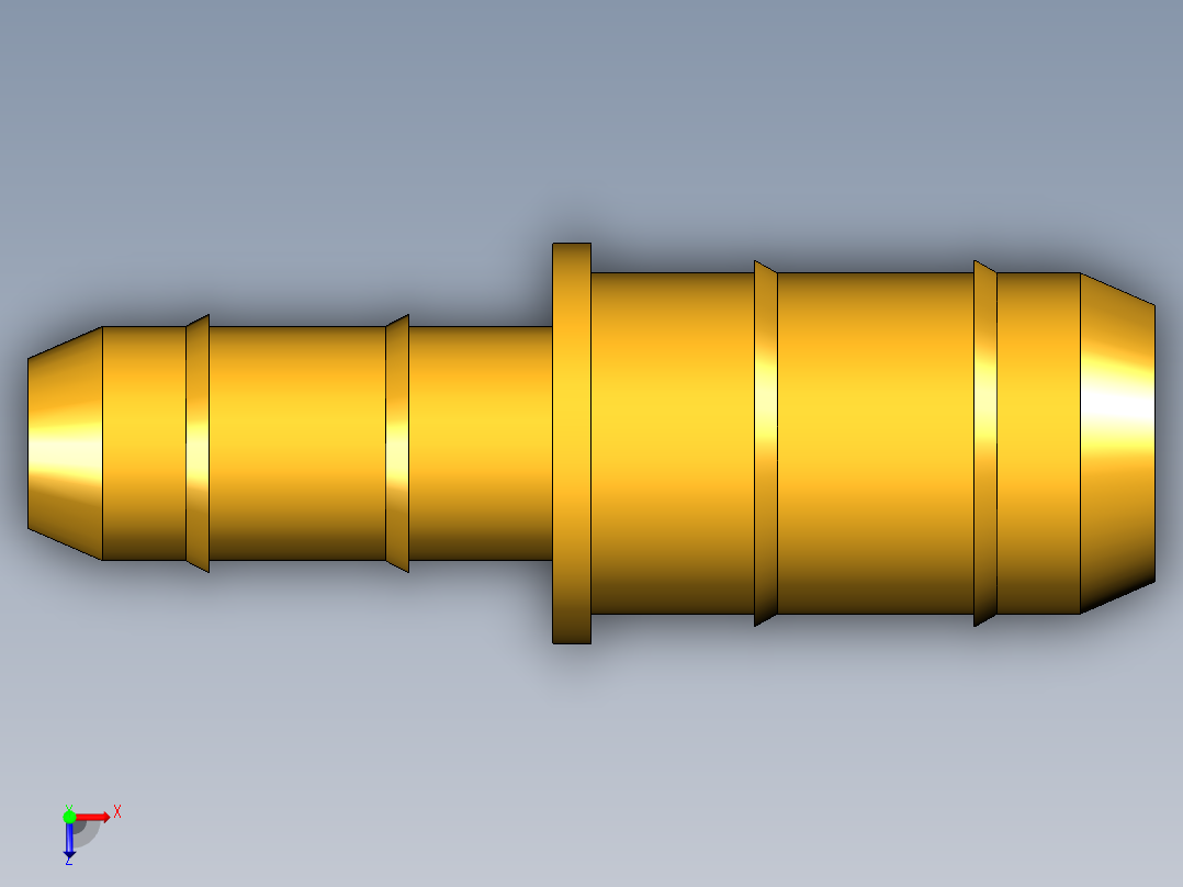 工业通用螺蚊管倒齿式工业硬管接头Union Reducer 22-4-6俯视图