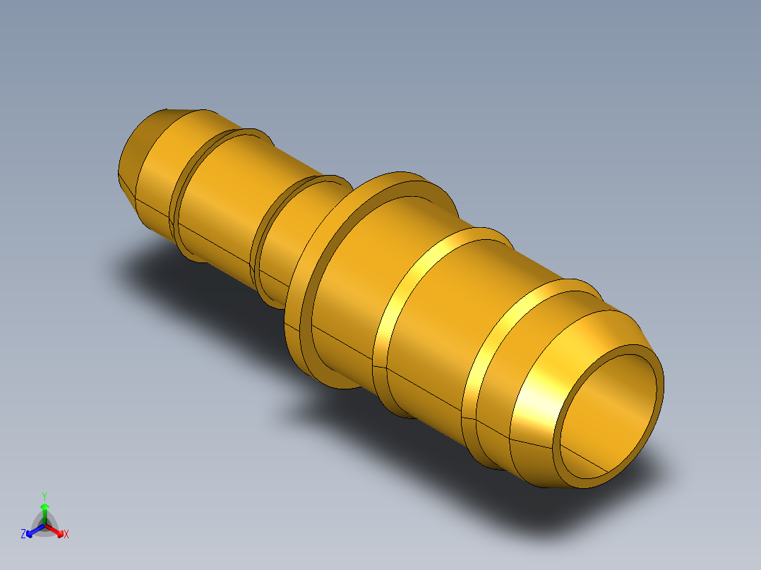 工业通用螺蚊管倒齿式工业硬管接头Union Reducer 22-4-6正等轴测图