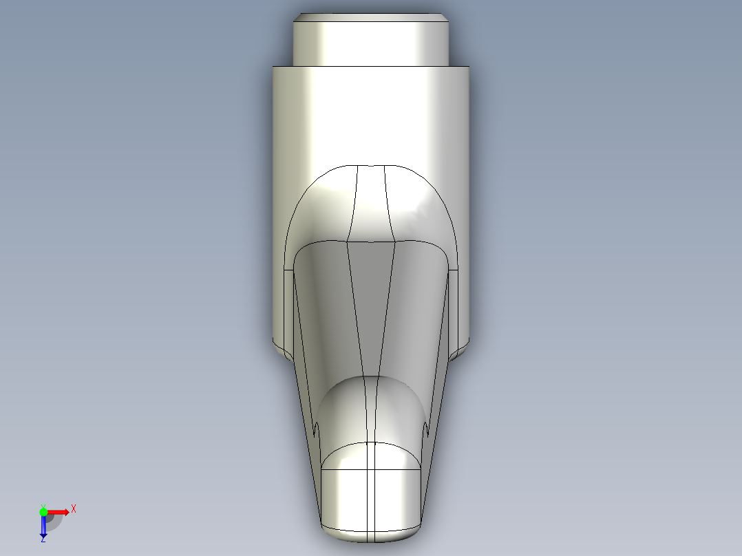 調整式把手(鋅合金)1058-3D多系列多零件图纸模型俯视图