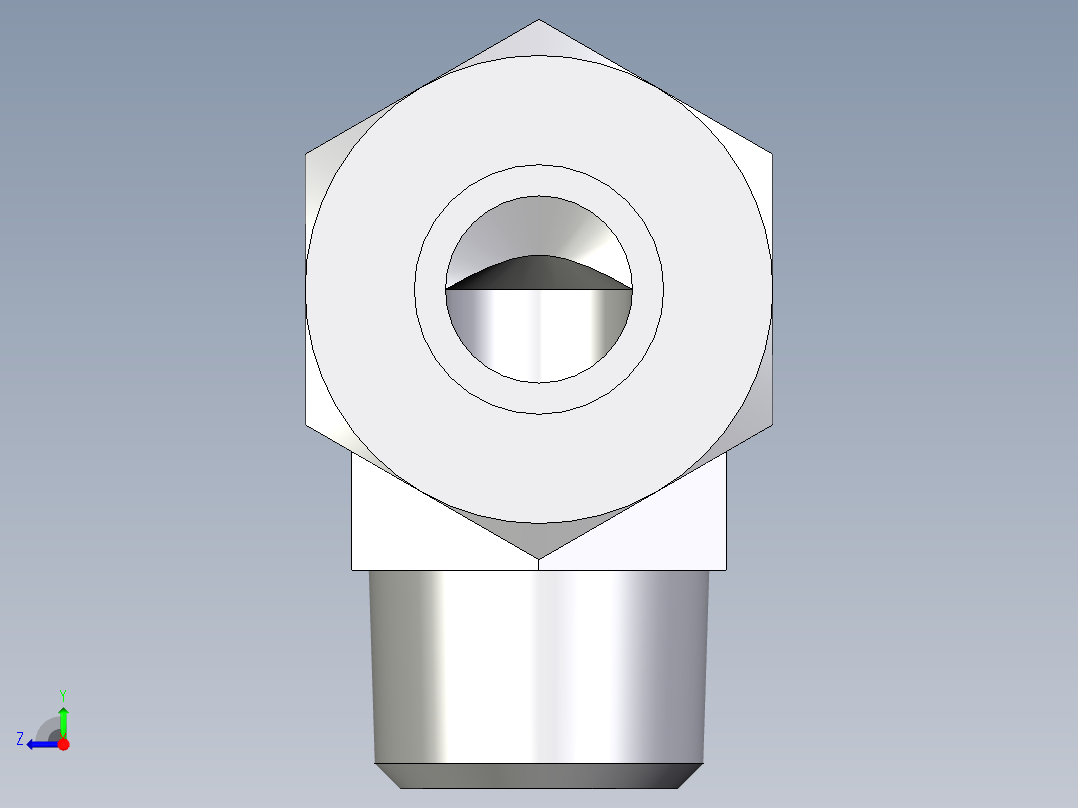 卡套式工业通用硬管接头EO_Male_stud_elbow_WE16SR71右视图