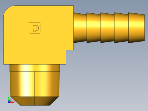 倒齿式工业管接头Hose Barb 90Deg Elbow to Male Pipe 129HB-6-6前视缩略图