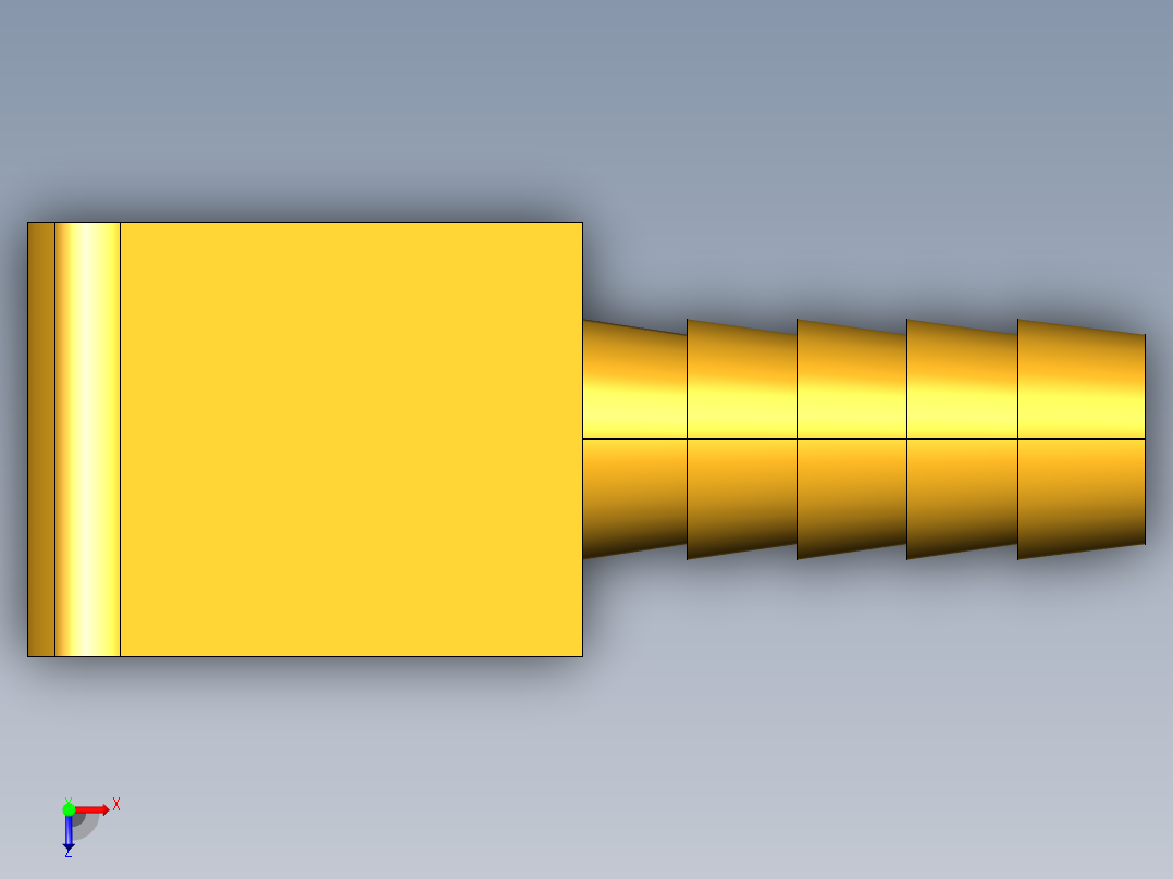 倒齿式工业管接头Hose Barb 90Deg Elbow to Male Pipe 129HB-6-6俯视图