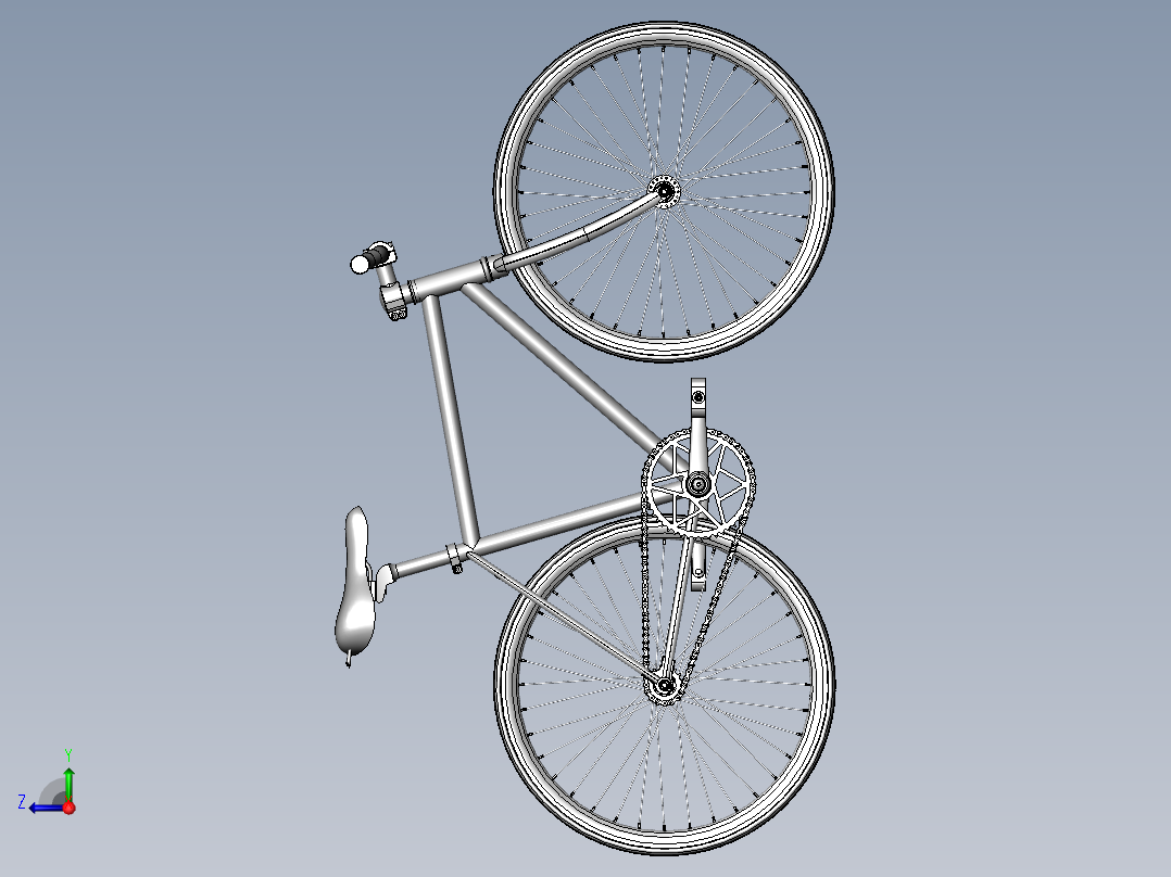 85---自制的单车设计模型sw2016三维图纸模型设计图纸右视图