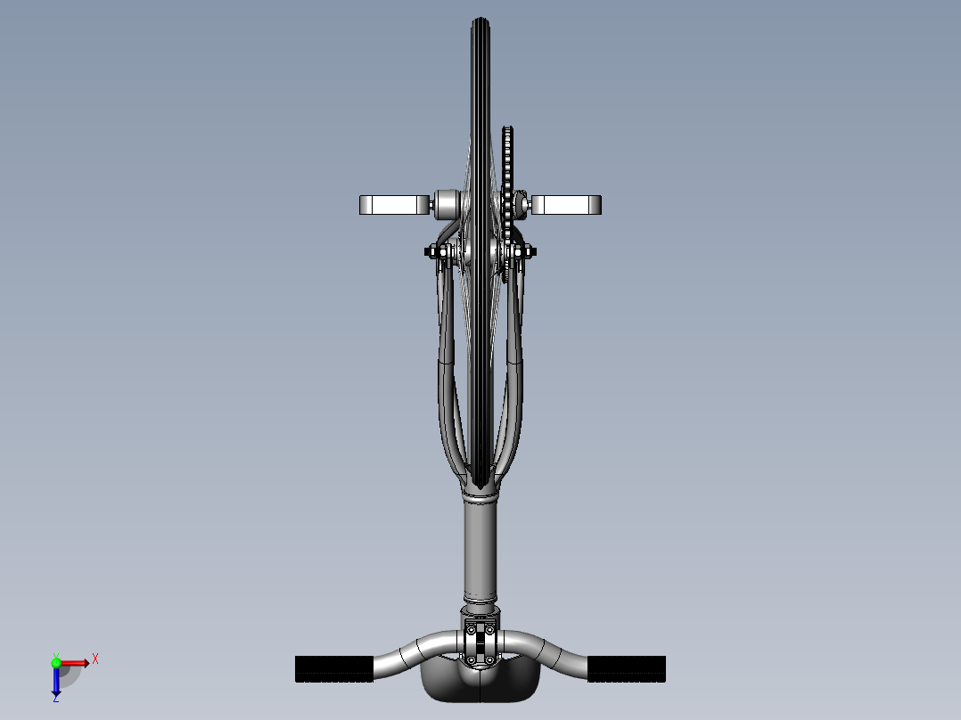 85---自制的单车设计模型sw2016三维图纸模型设计图纸俯视图