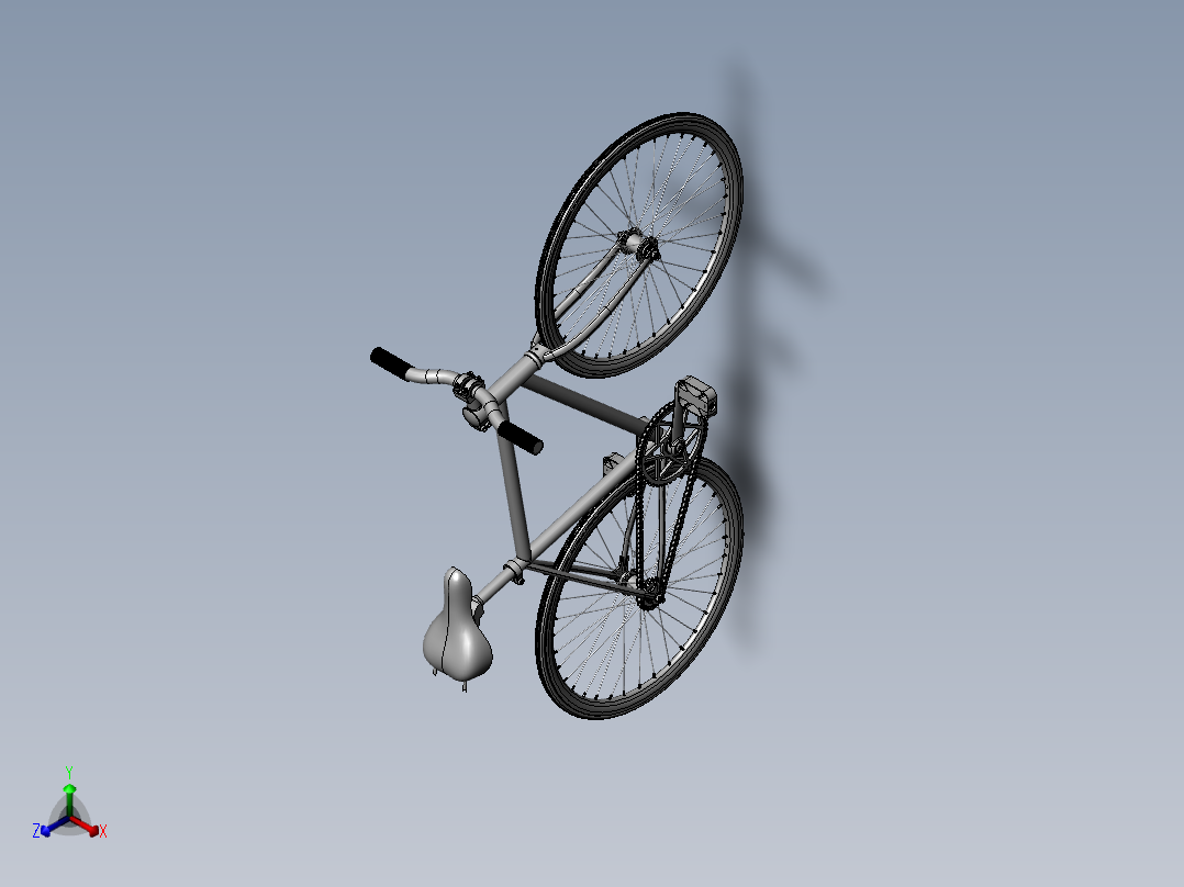 85---自制的单车设计模型sw2016三维图纸模型设计图纸正等轴测图