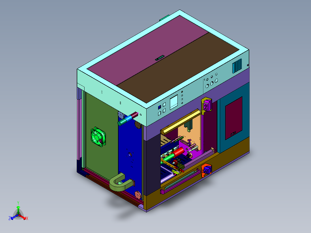 两个塑料制品熔融机器正等轴测图