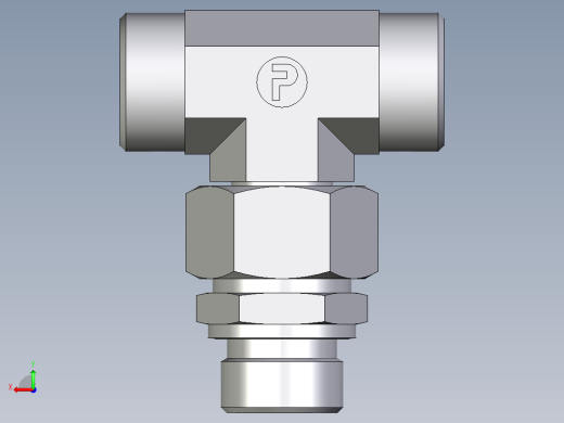 卡套式工业通用硬管接头EO_Assembled_adjustable_standpipe_branch_tee_EVT22LROMD71后视缩略图