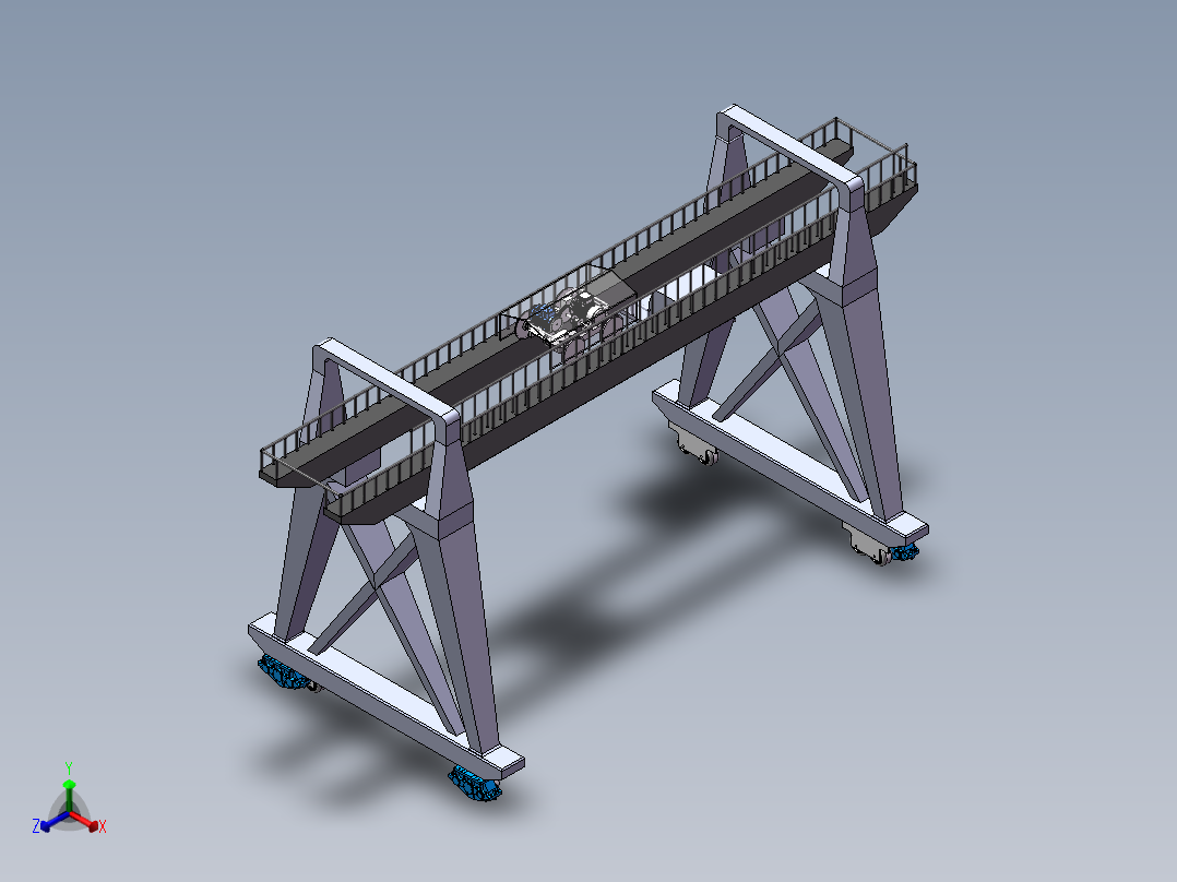门式起重机SW三维图==1410268==280正等轴测图