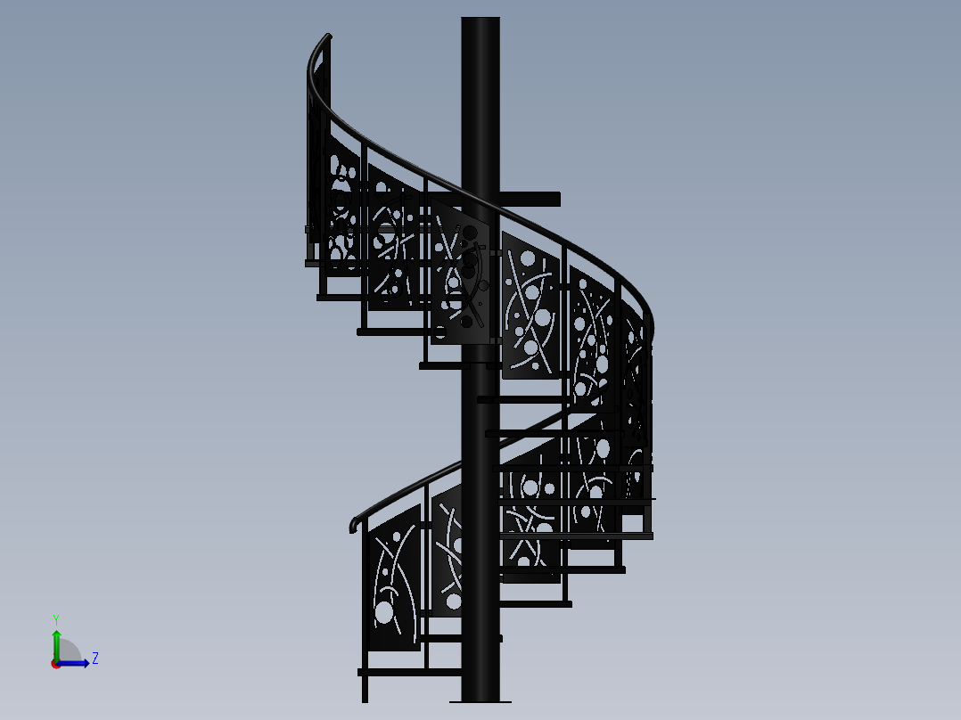 螺旋楼梯左视图