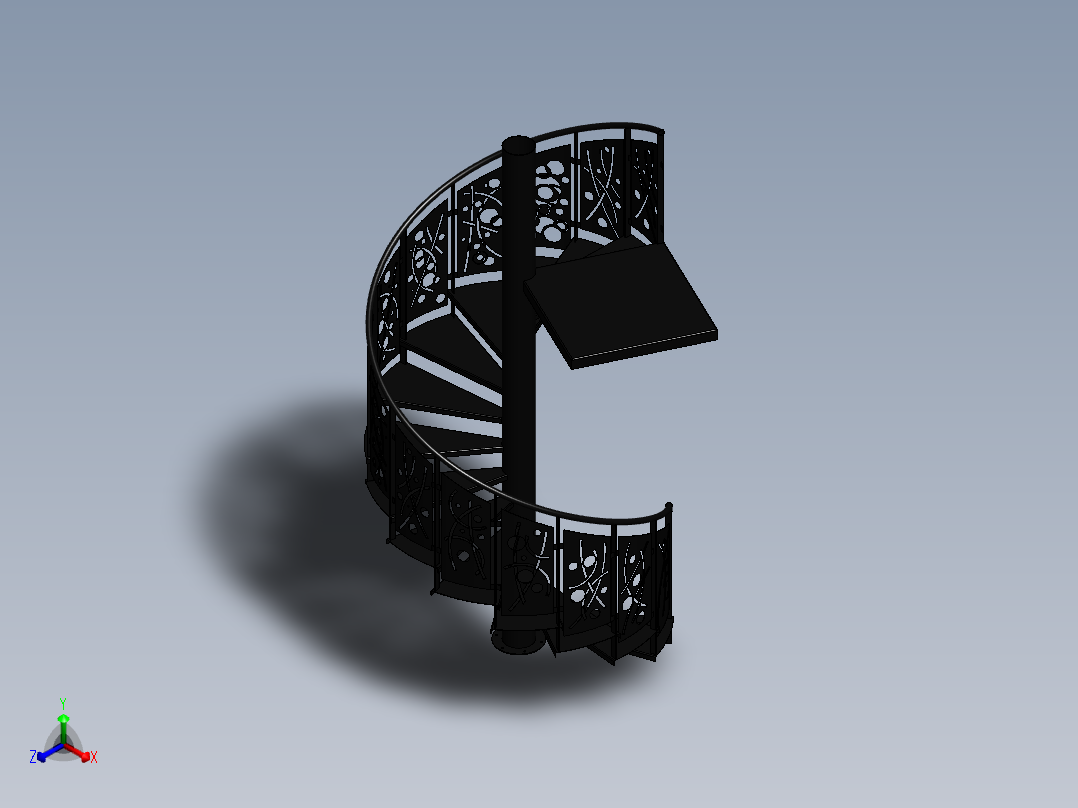 螺旋楼梯正等轴测图