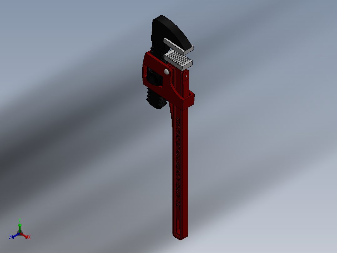 管道扳手正等轴测图