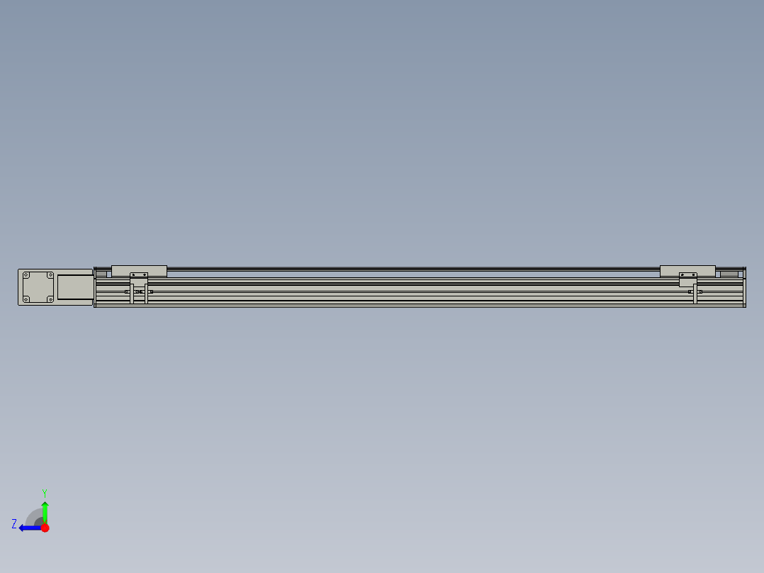 直线模组WG-LHB12-S1050-BL设计图纸右视图