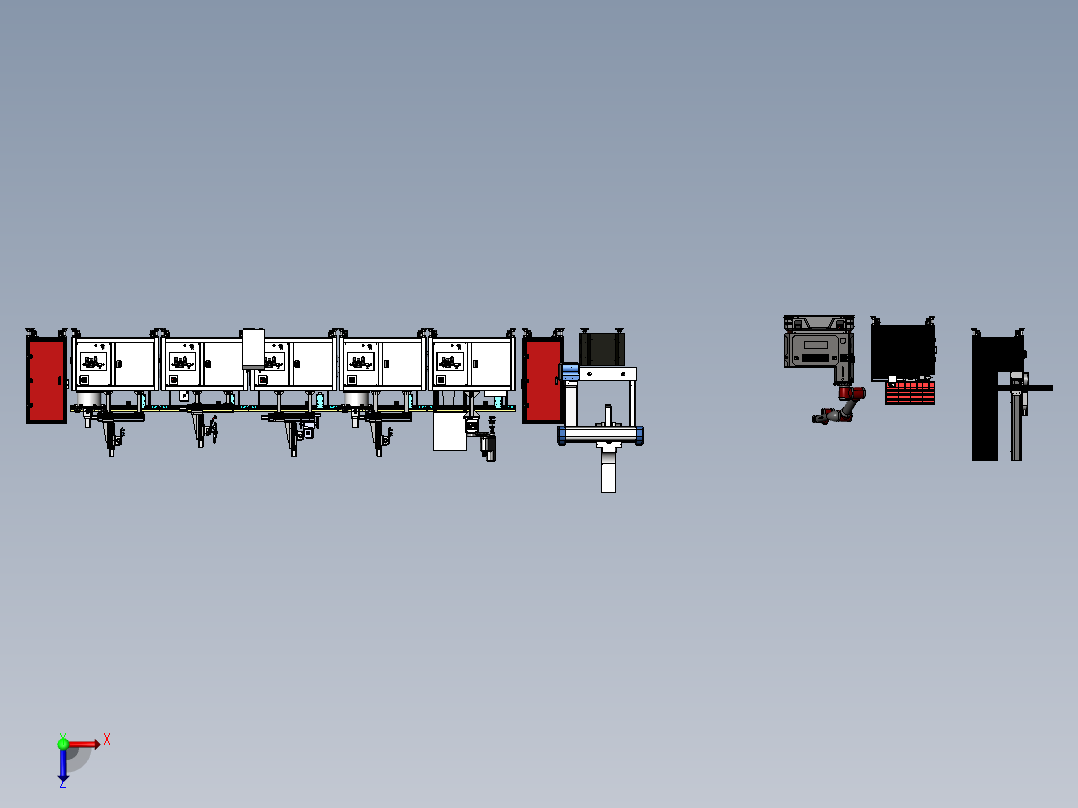 校徽书签生产展示线sw22可编辑俯视图