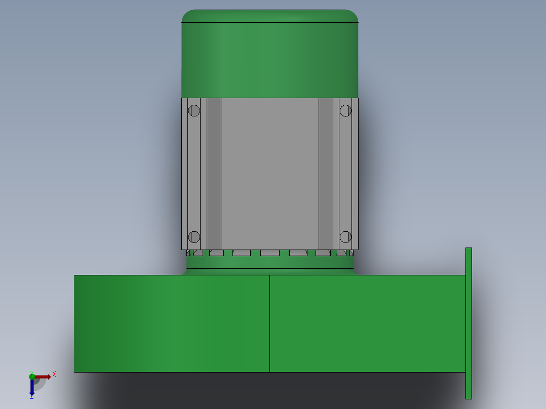 低噪声离心式鼓风机 DF-6 （0.55KW）俯视图