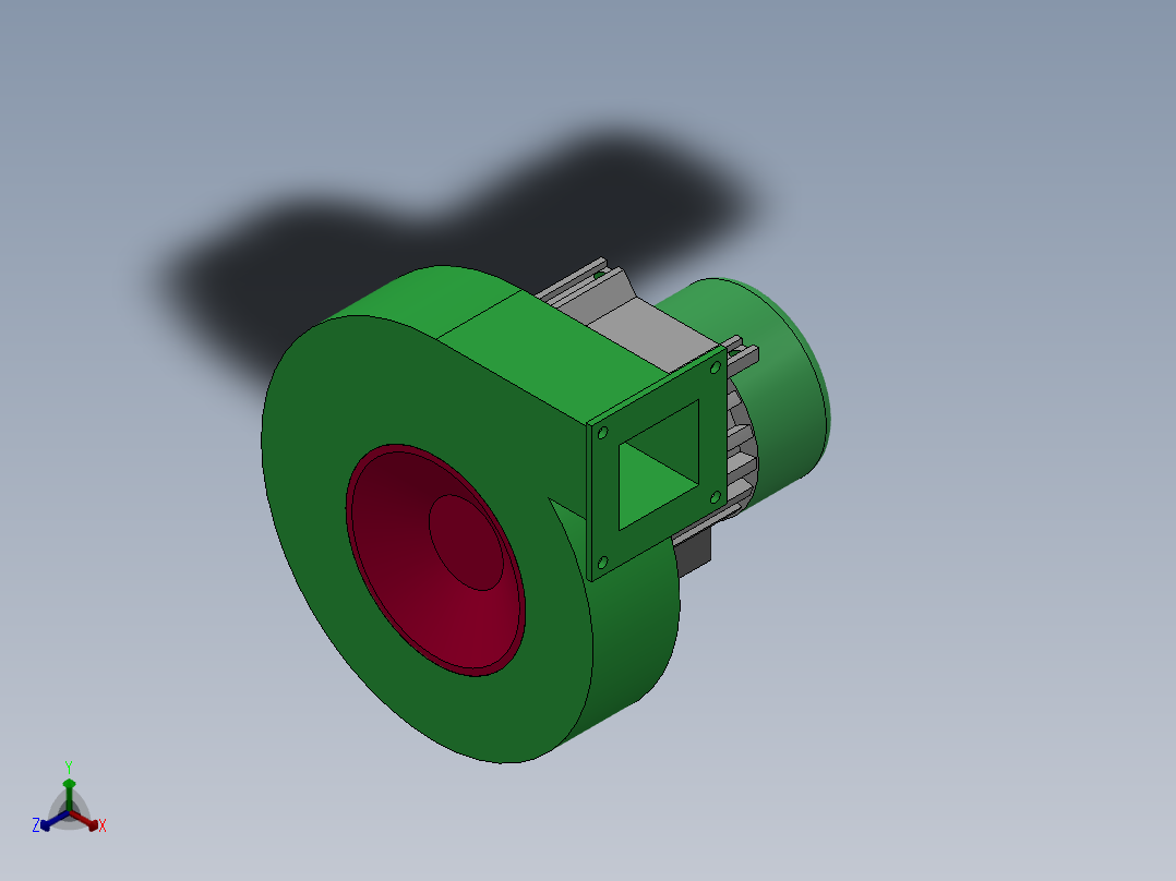 低噪声离心式鼓风机 DF-6 （0.55KW）正等轴测图