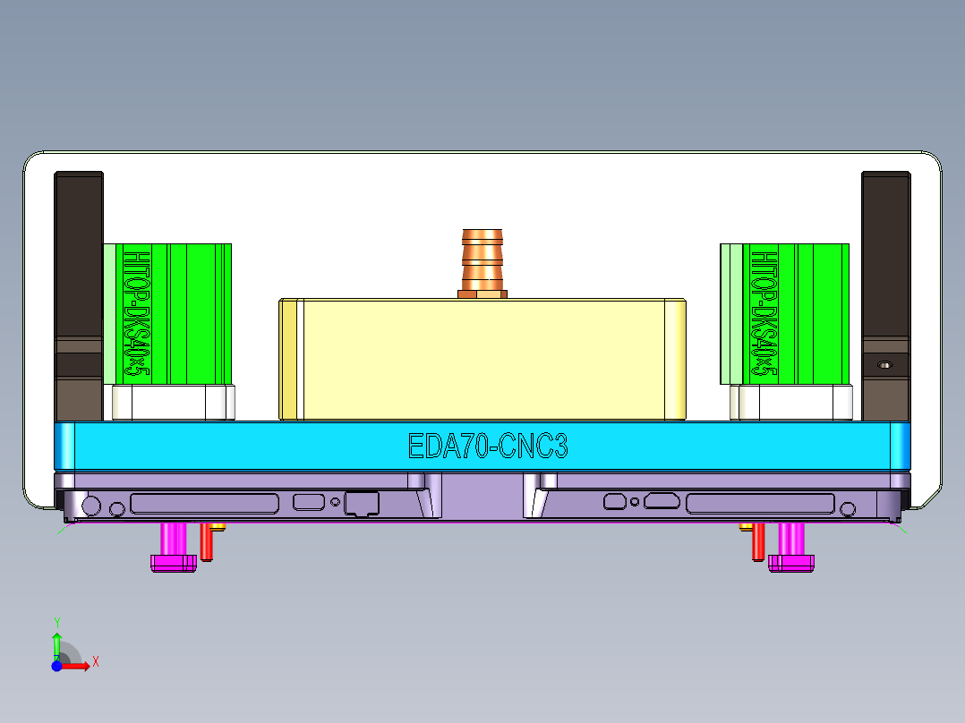 大尺寸电脑中框铣侧边3D槽避位结构CNC编程程序模型前视图