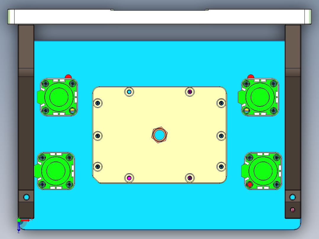 大尺寸电脑中框铣侧边3D槽避位结构CNC编程程序模型俯视图