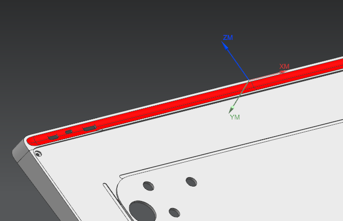 大尺寸电脑中框铣侧边3D槽避位结构CNC编程程序模型
