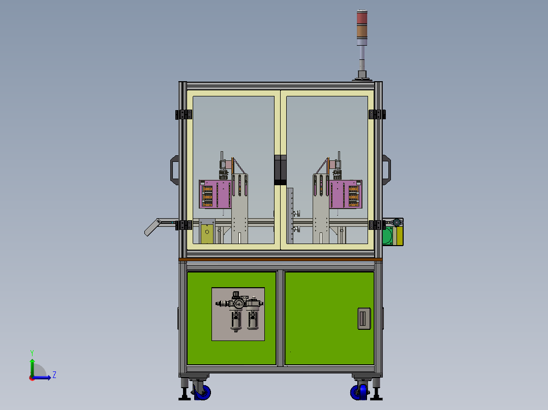 皮带流水线外观缺陷检测设备左视图