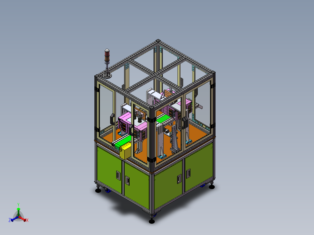 皮带流水线外观缺陷检测设备正等轴测图