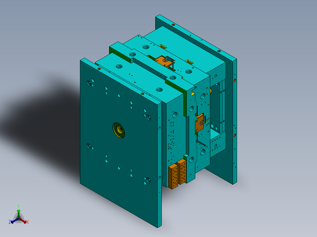 注塑模具、模具(43)正等轴测图