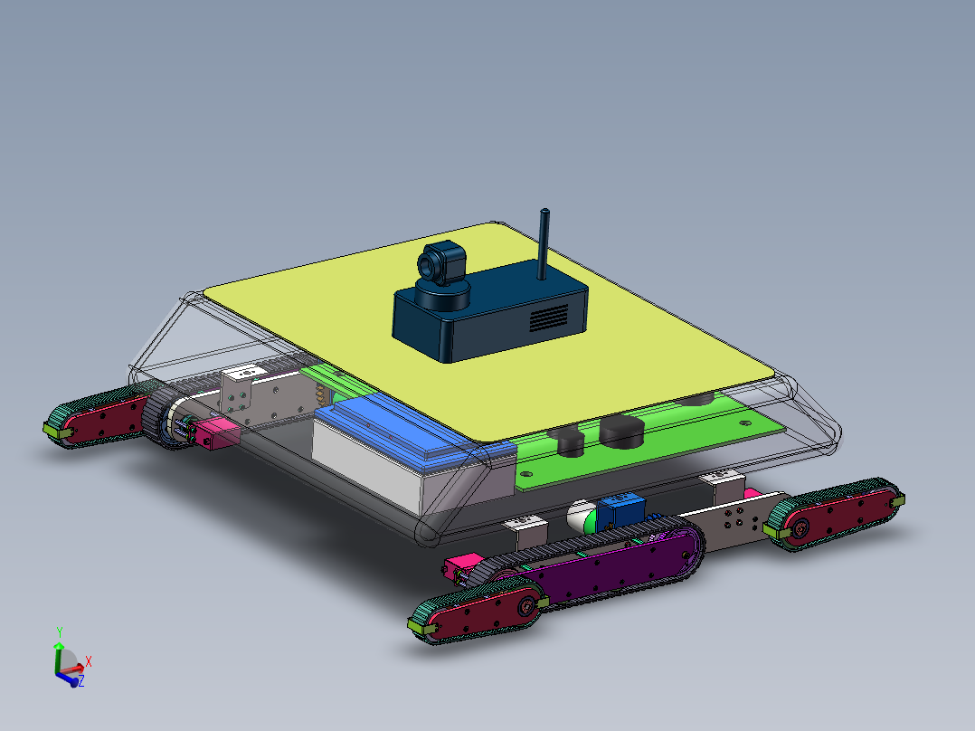 双摇臂全地形履带小车