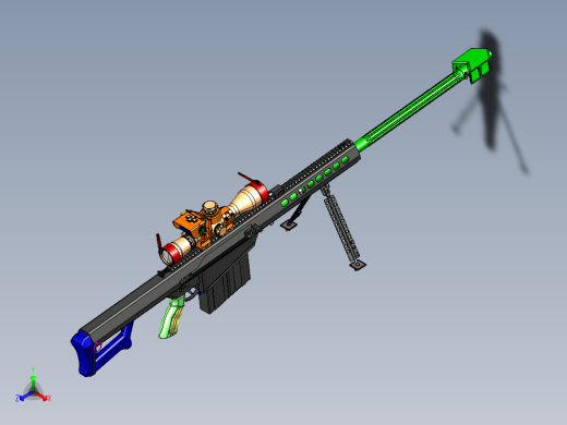 手枪左轮冲锋枪老式狙击步枪设计3D图纸barrett-m107-sniper-rifle sw stp正等轴测缩略图