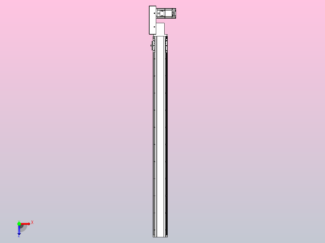 皮带直线轴半封闭可选导轨TPA-HNB-85D-90-L1000-MR-Y-P20-N3俯视图