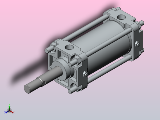 气缸CA2B80-100正等轴测缩略图