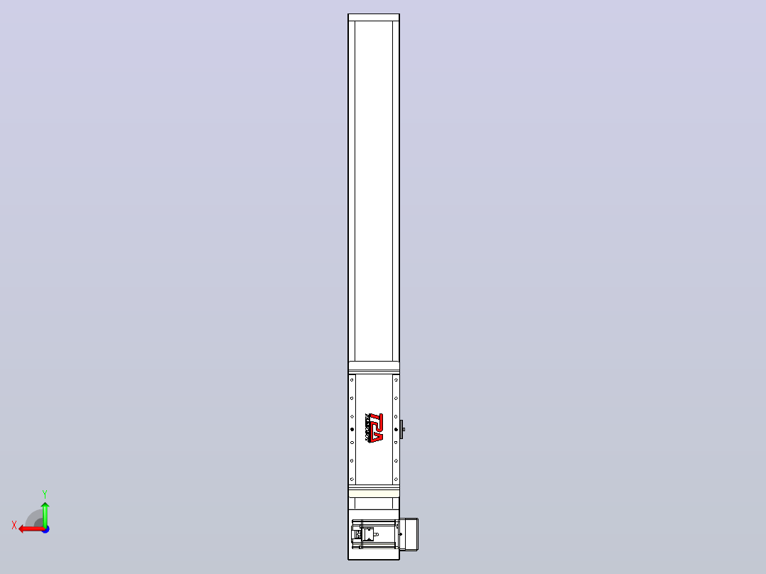 伺服电机集成皮带传动直线执行器TPA-OCB-140-256-L750-RU-P75-N3后视图