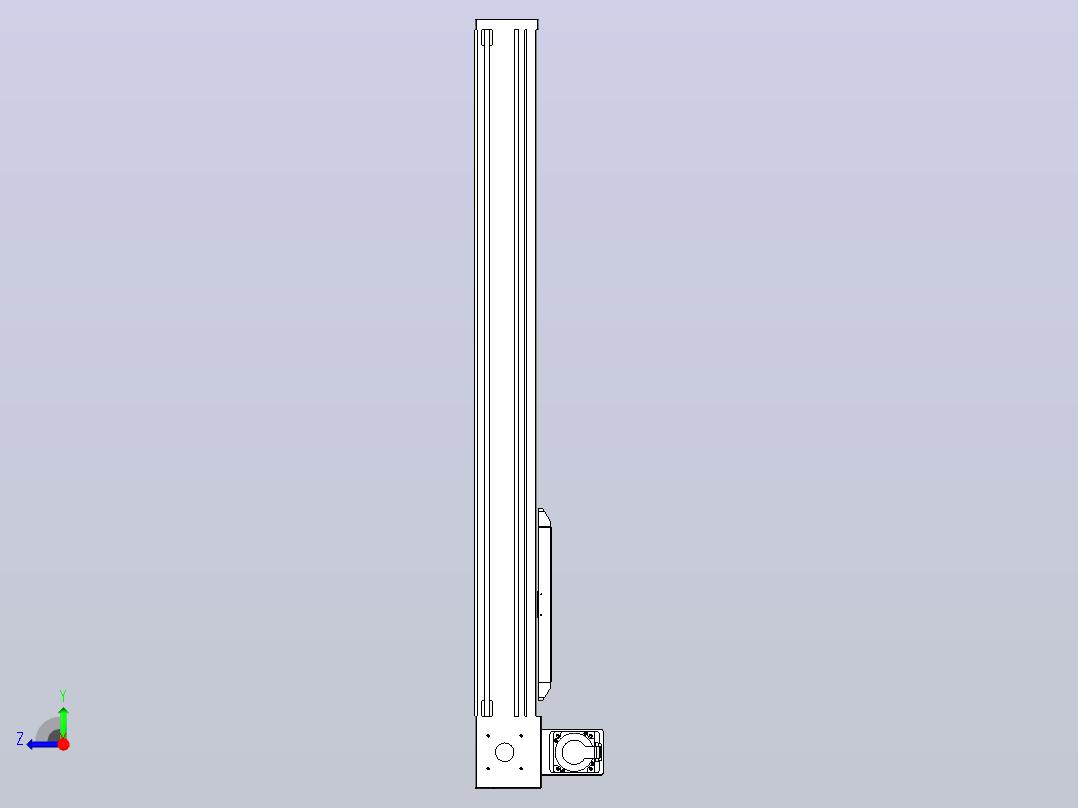 伺服电机集成皮带传动直线执行器TPA-OCB-140-256-L750-RU-P75-N3右视图
