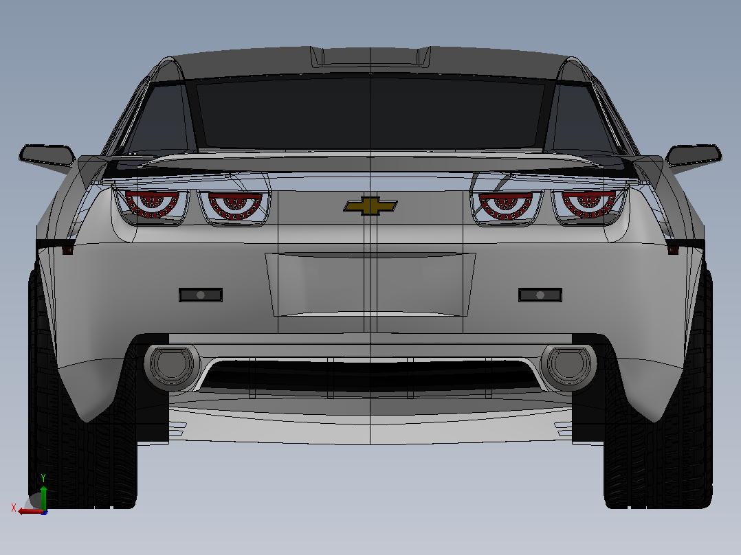 6-雪佛兰 科迈罗 camaro ss SolidWorks stp后视图