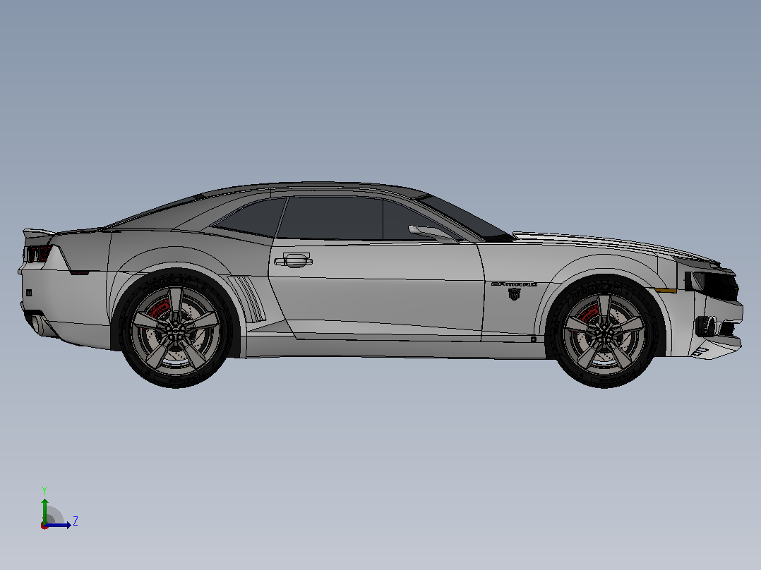 6-雪佛兰 科迈罗 camaro ss SolidWorks stp左视图