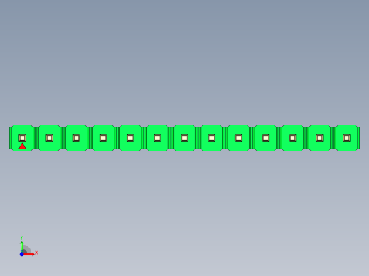 彩色公头100mil（2.54mm）系列-DS1021_green_1x13p_100mil_Type19_rev1.0前视缩略图