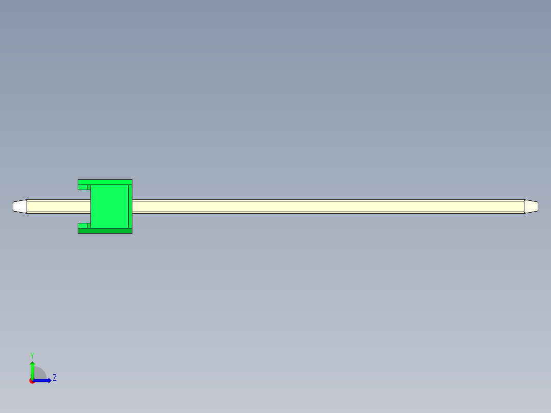 彩色公头100mil（2.54mm）系列-DS1021_green_1x13p_100mil_Type19_rev1.0左视图