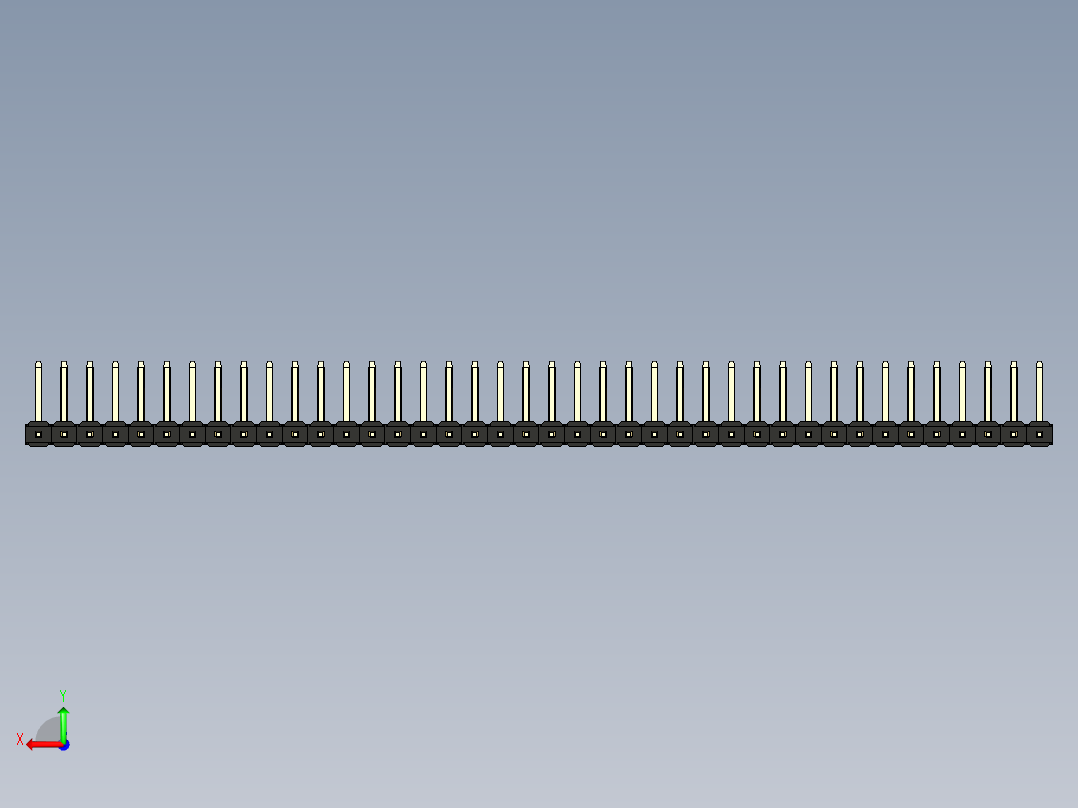 彩色公排针 100mil 2.54mm 系列-DS1022_black_40p_100mil_TypeU_rev1.0后视图