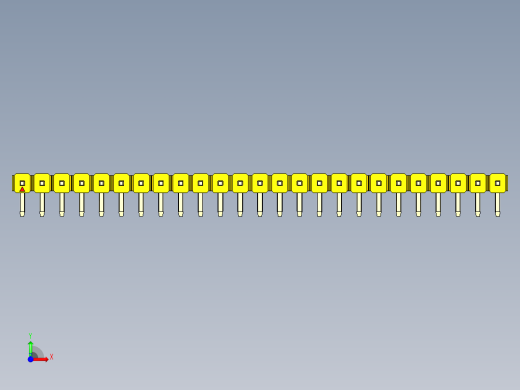 彩色公排针 100mil 2.54mm 系列-DS1022_yellow_1x25p_100mil_TypeD_rev1.0前视缩略图
