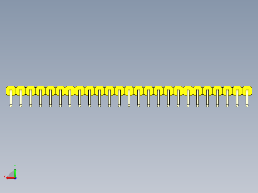彩色公排针 100mil 2.54mm 系列-DS1022_yellow_1x25p_100mil_TypeD_rev1.0后视缩略图