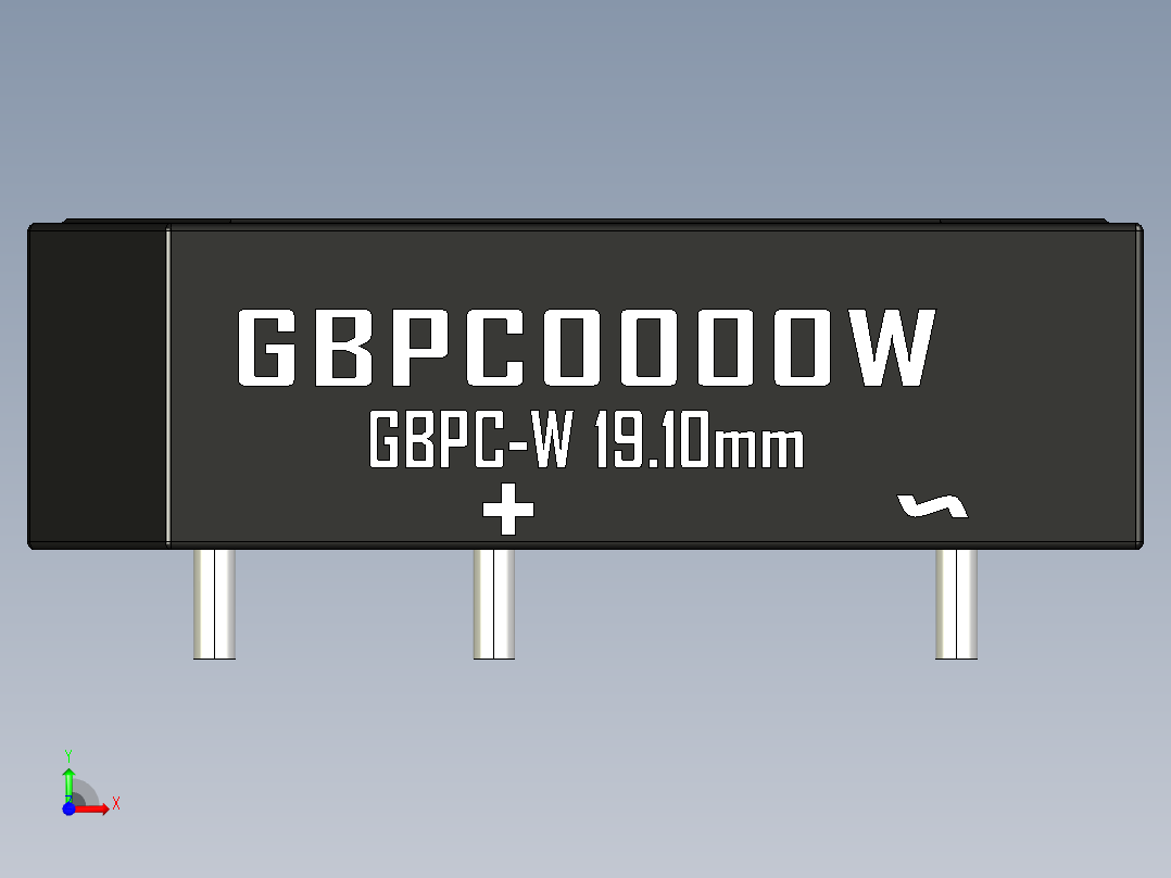 桥式整流器-GBPC-W_Max_Size_Low_Profile前视图