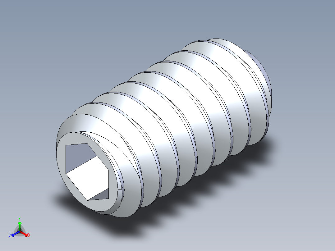 UNC 平头紧定螺钉-UNC SET SCREW 3-48 x 0.187.STEP主视图