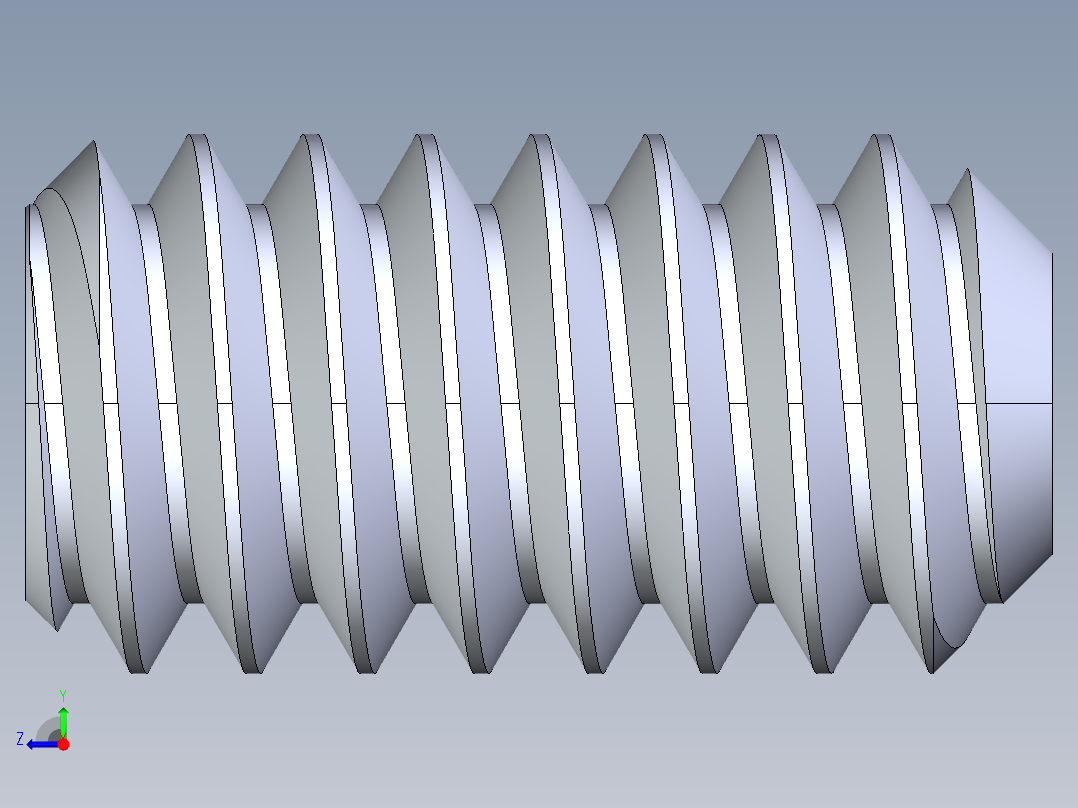 UNC 平头紧定螺钉-UNC SET SCREW 3-48 x 0.187.STEP右视图