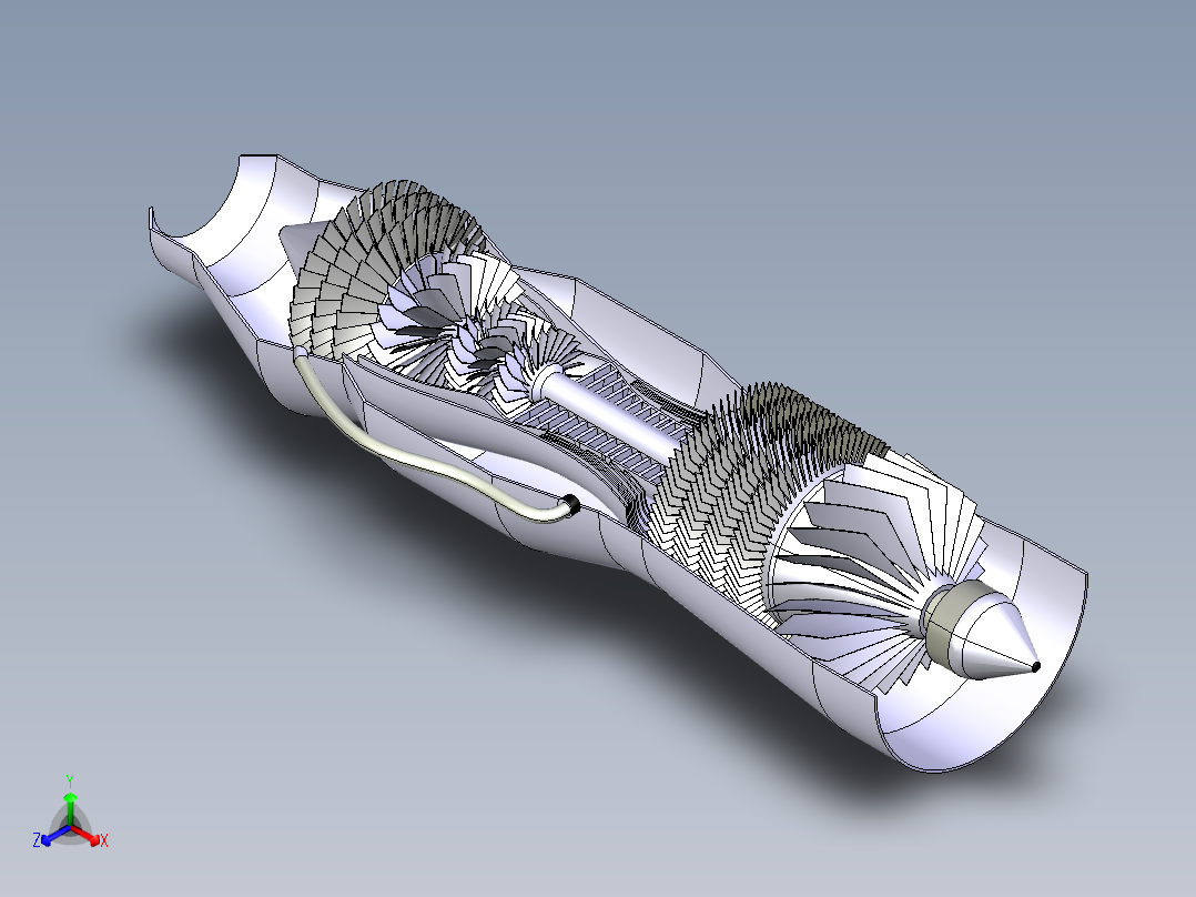 发动机涡轮330---模型格式为 catia