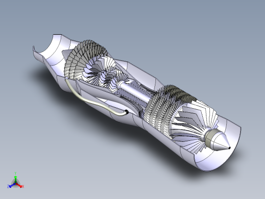 发动机涡轮330---模型格式为 catia