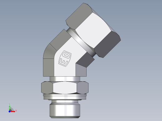 卡套式工业通用硬管接头EO_Adjustable_locknut_45_deg_elbow_VEE15LMCF前视缩略图