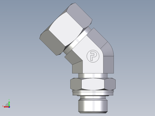卡套式工业通用硬管接头EO_Adjustable_locknut_45_deg_elbow_VEE15LMCF后视缩略图
