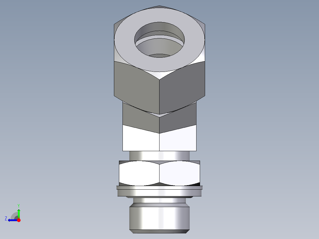 卡套式工业通用硬管接头EO_Adjustable_locknut_45_deg_elbow_VEE15LMCF右视图