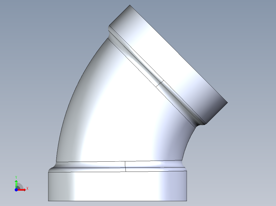 船舶管路系统S4_SeaDrainPLUS_1-8Bend-SxS_37E165004_4in Sea Drain Plus - 45 Bend - SxS前视图