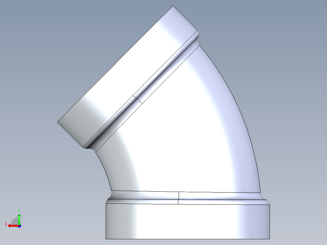 船舶管路系统S4_SeaDrainPLUS_1-8Bend-SxS_37E165004_4in Sea Drain Plus - 45 Bend - SxS后视图